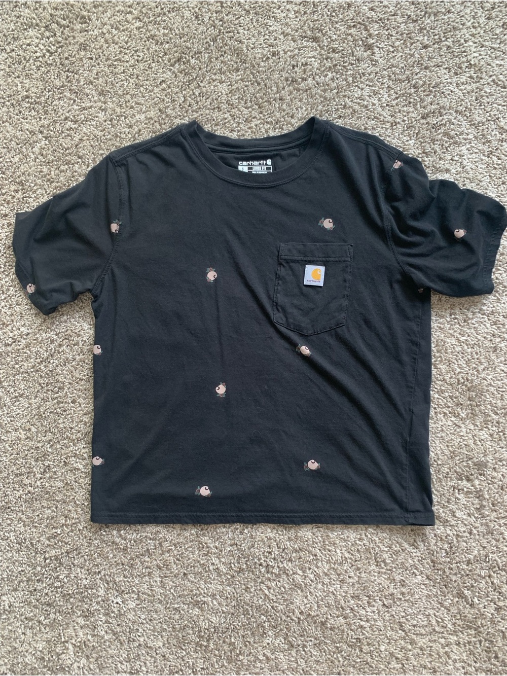 Carhartt Black Pocket T-Shirt with Carhartt logos